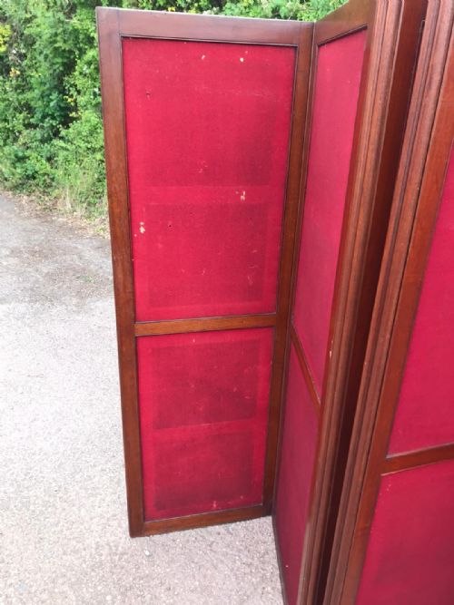 ANTIQUE QUALITY 6 FOLD MAHOGANY SCREEN - ADDITIONAL PHOTO 2