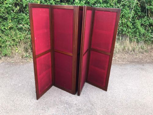 ANTIQUE QUALITY 6 FOLD MAHOGANY SCREEN - ADDITIONAL PHOTO 4