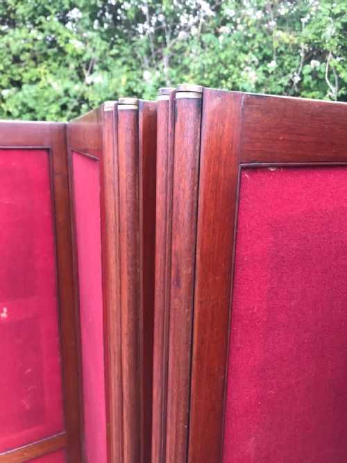 ANTIQUE QUALITY 6 FOLD MAHOGANY SCREEN - ADDITIONAL PHOTO 5