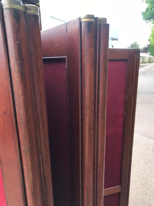 ANTIQUE QUALITY 6 FOLD MAHOGANY SCREEN - ADDITIONAL PHOTO 6