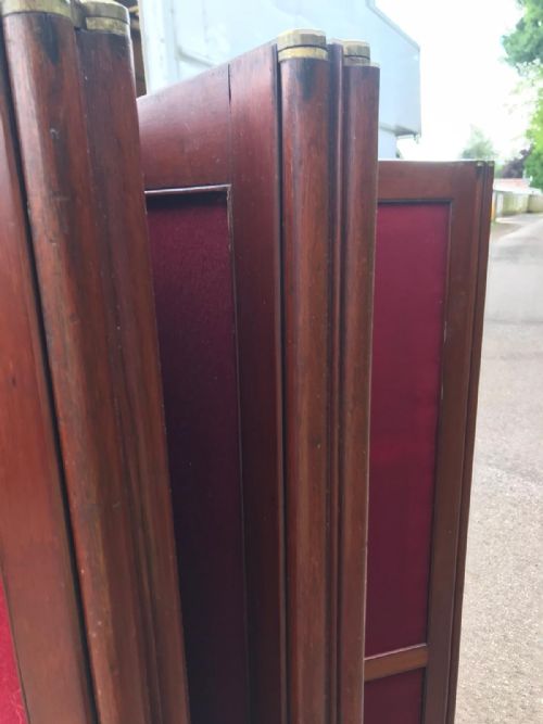 ANTIQUE QUALITY 6 FOLD MAHOGANY SCREEN - ADDITIONAL PHOTO 7