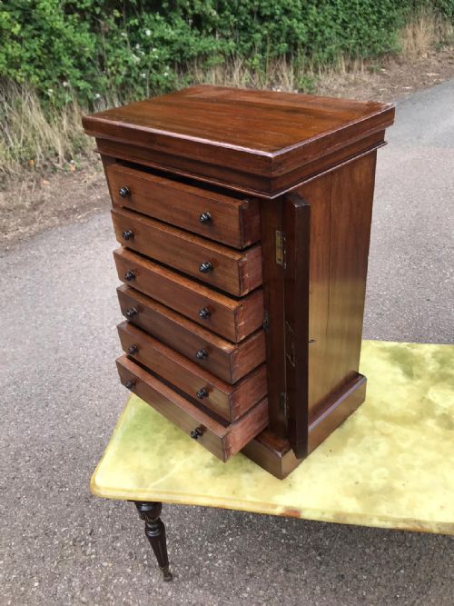 VICTORIAN MAHOGANY SMALL WELLINGTON CHEST - ADDITIONAL PHOTO 6