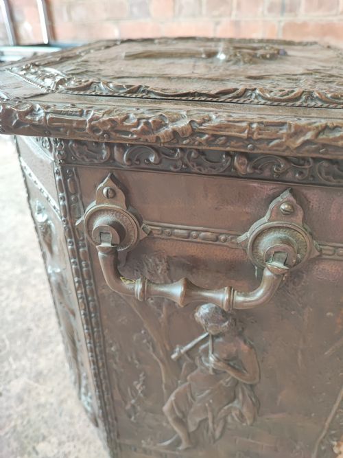19C BRONZED LOG OR COAL BOX - ADDITIONAL PHOTO 5