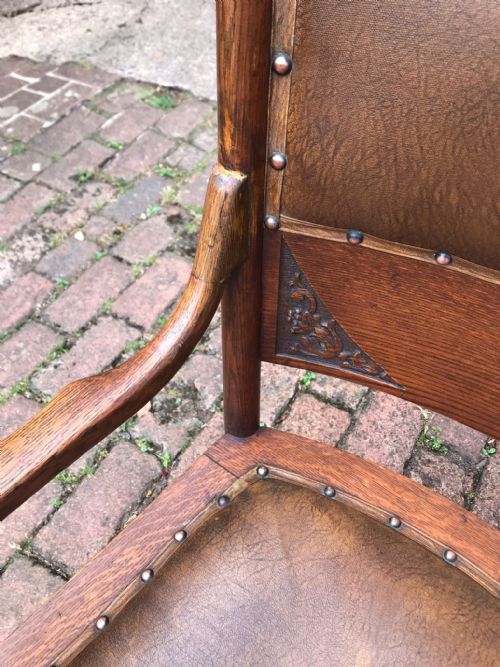 ART'S AND CRAFTS AMERICAN OAK SWIVEL DESK CHAIR - ADDITIONAL PHOTO 5