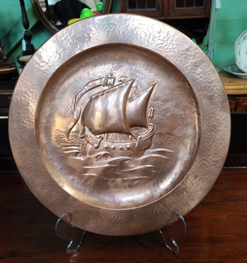 ART'S AND CRAFTS COPPER GALLION CHARGER - ADDITIONAL PHOTO 3