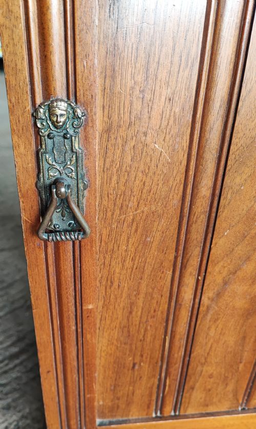 AN EDWARDIAN WALNUT BEDSIDE CABINET - ADDITIONAL PHOTO 3