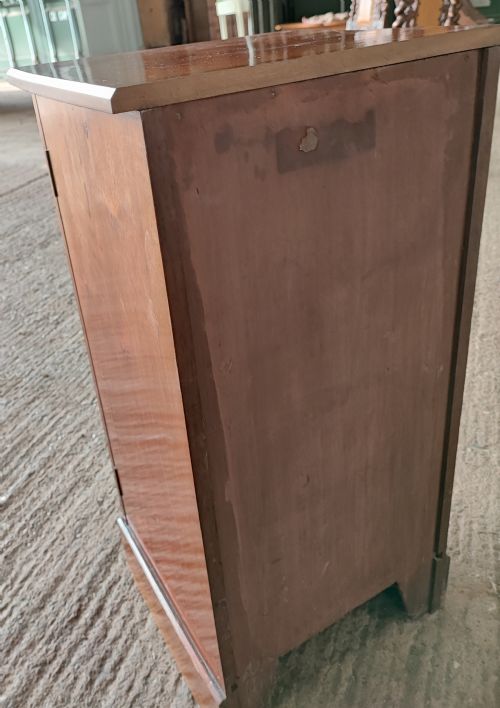AN EDWARDIAN WALNUT BEDSIDE CABINET - ADDITIONAL PHOTO 4