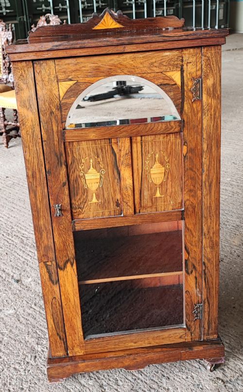 antique rosewood inlaid music cabinet - CATEGORY: ANTIQUE CABINETS - DATED EDWARDIAN