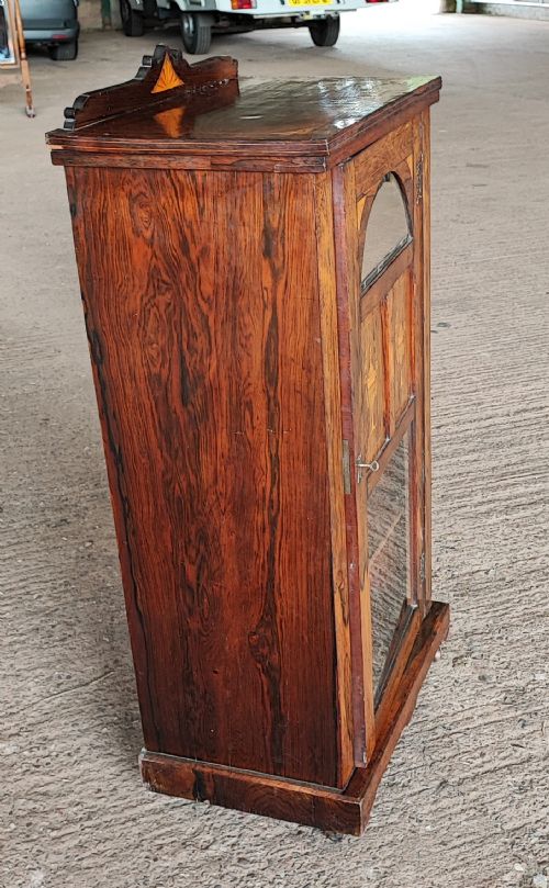 ANTIQUE ROSEWOOD INLAID MUSIC CABINET - ADDITIONAL PHOTO 4