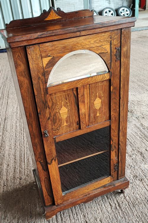 ANTIQUE ROSEWOOD INLAID MUSIC CABINET - ADDITIONAL PHOTO 11
