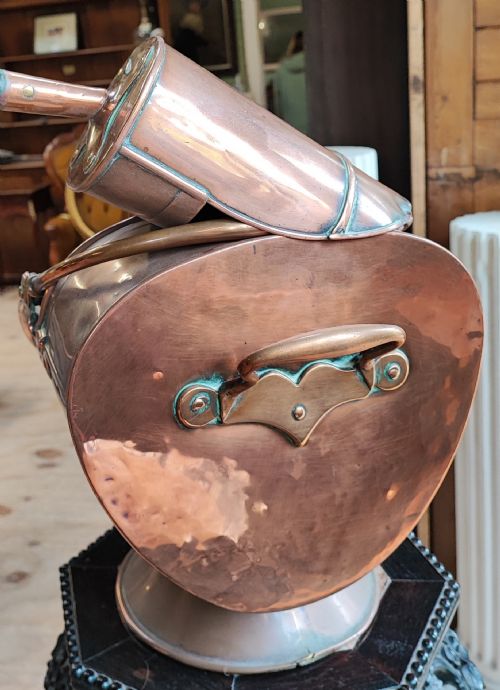 ANTIQUE COPPER COAL HOD AND SHOVEL - ADDITIONAL PHOTO 9