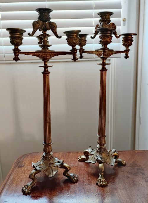 a pair of second empire candelabra in gilt metal and gilt bronze - CATEGORY: ANTIQUE LIGHTING - DATED 19TH CENTURY