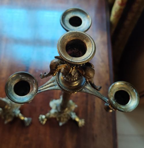 A PAIR OF SECOND EMPIRE CANDELABRA IN GILT METAL AND GILT BRONZE - ADDITIONAL PHOTO 5