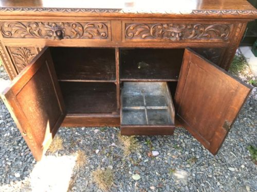 VICTORIAN CARVED OAK BARONIAL SIDEBOARDDRESSER - ADDITIONAL PHOTO 5