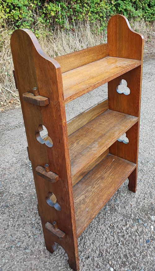 AN ARTS AND CRAFTS LIBERTY'S OF LONDON OPEN BOOKCASE - ADDITIONAL PHOTO 4