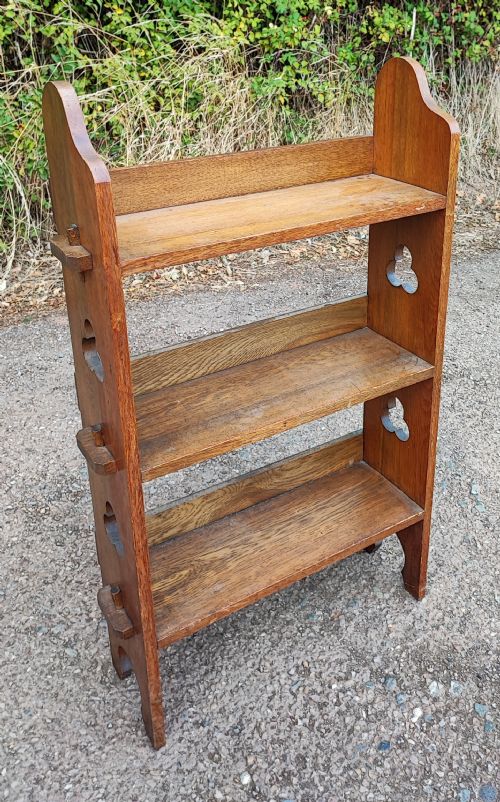 AN ARTS AND CRAFTS LIBERTY'S OF LONDON OPEN BOOKCASE - ADDITIONAL PHOTO 5