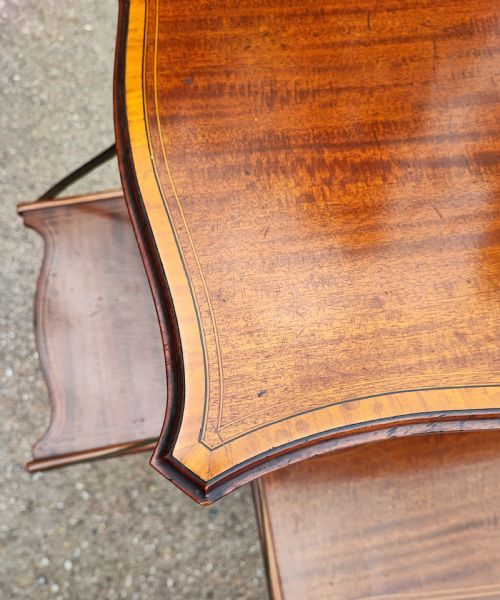 ANTIQUEQUALITY INLAID OCCASIONAL TABLETEA TABLE WITH DROP FLAPS - ADDITIONAL PHOTO 1