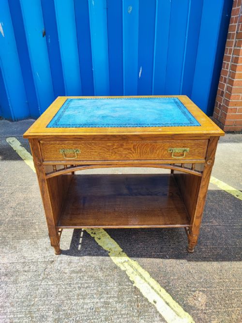 A FINE ANTIQUE OAK ESTHETIC MOVEMENT COMPUTER DESK - ADDITIONAL PHOTO 3