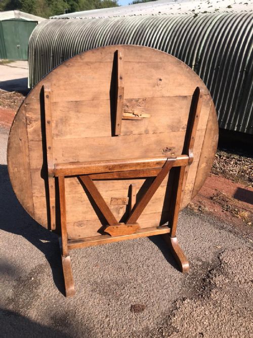 ANTIQUE FRENCH FRUITWOOD VENDANGE WINE TASTING TABLE - ADDITIONAL PHOTO 3