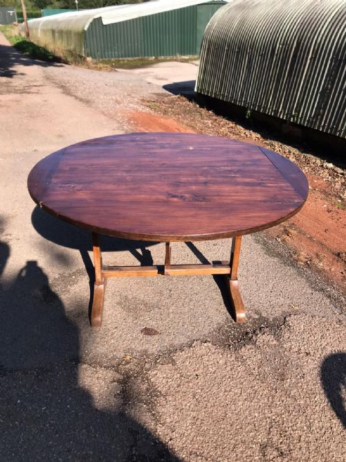 ANTIQUE FRENCH FRUITWOOD VENDANGE WINE TASTING TABLE - ADDITIONAL PHOTO 6