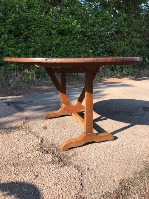 ANTIQUE FRENCH FRUITWOOD VENDANGE WINE TASTING TABLE - ADDITIONAL PHOTO 7
