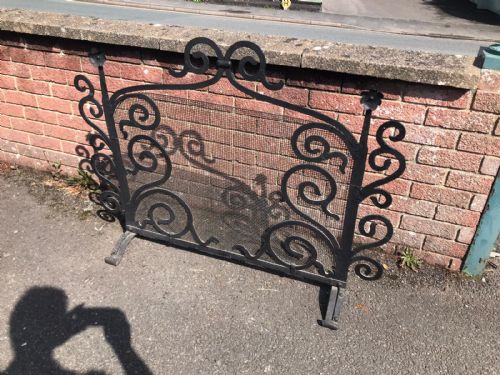 antique large wrought iron country house fire guard - CATEGORY: ANTIQUE FIREPLACES - DATED 1910