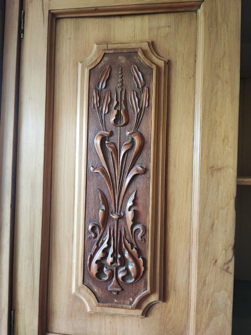 VICTORIAN COMBINATION WARDROBE IN SATIN WALNUT - ADDITIONAL PHOTO 3