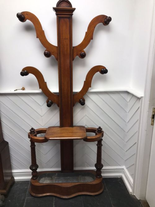 19c mahogany tree hallstand - CATEGORY: ANTIQUE FURNITURE - DATED VICTORIAN