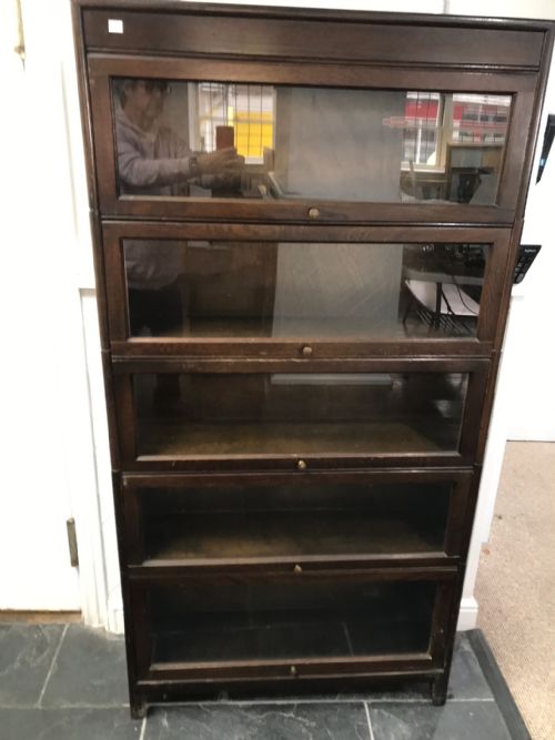 A OAK 5 STACKING SECTIONAL BOOKCASE BY GUNN - ADDITIONAL PHOTO 1