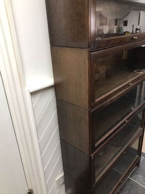A OAK 5 STACKING SECTIONAL BOOKCASE BY GUNN - ADDITIONAL PHOTO 2