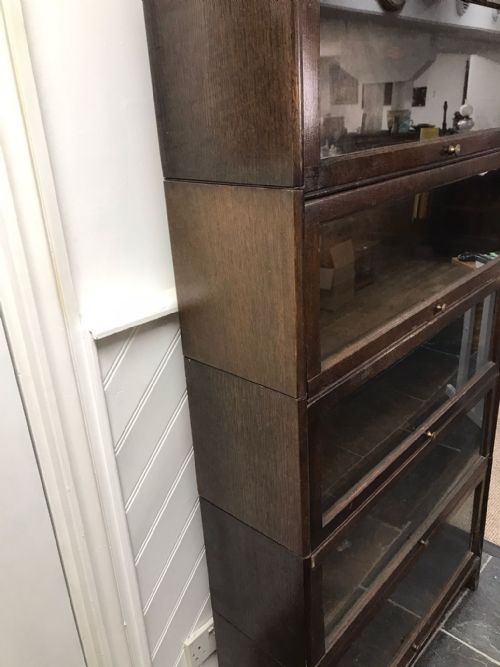 A OAK 5 STACKING SECTIONAL BOOKCASE BY GUNN - ADDITIONAL PHOTO 5