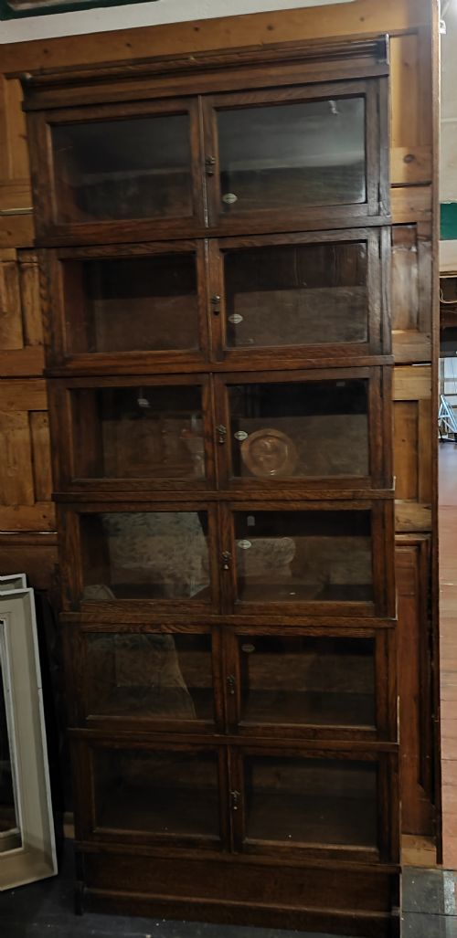 antique oak stacking sectional bookcase by simpoles of manchester - CATEGORY: ANTIQUE BOOKCASES - DATED 1930
