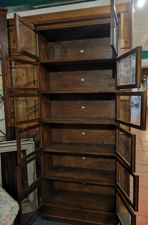 ANTIQUE OAK STACKING SECTIONAL BOOKCASE BY SIMPOLES OF MANCHESTER - ADDITIONAL PHOTO 8