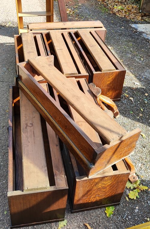 ANTIQUE OAK STACKING SECTIONAL BOOKCASE BY SIMPOLES OF MANCHESTER - ADDITIONAL PHOTO 11