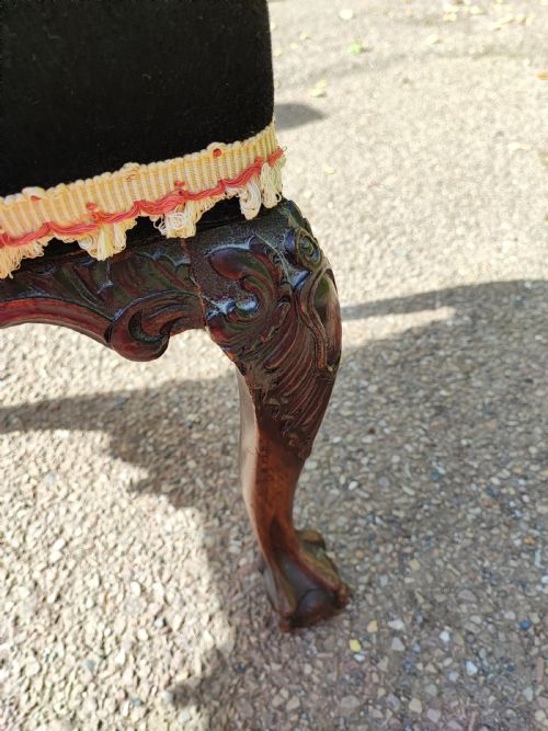 A 19C MAHOGANY BALL AND CLAW NEEDLEWORK STOOL - ADDITIONAL PHOTO 5