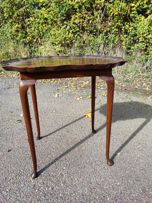 ANTIQUE GEORGE THE 3RD STYLE MAHOGANY OCCASIONALSILVER TRAY TOP TABLE - ADDITIONAL PHOTO 9