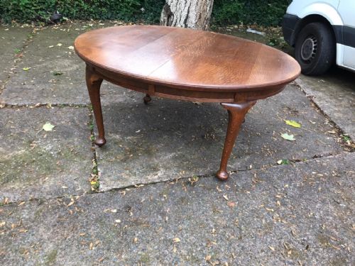 ANTIQUE GOLDEN OAK 3 LEAF EXTENDING DINING TABLE - ADDITIONAL PHOTO 9