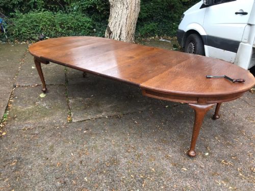 ANTIQUE GOLDEN OAK 3 LEAF EXTENDING DINING TABLE - ADDITIONAL PHOTO 12