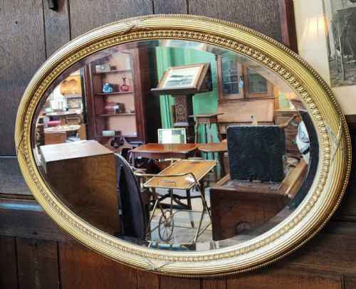 EDWARDIAN OVAL GILT MIRROR - ADDITIONAL PHOTO 1