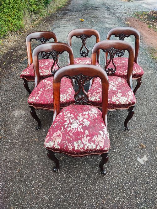 a fine set of 6 victorian chairs - CATEGORY: ANTIQUE CHAIRS - DATED VICTORIAN