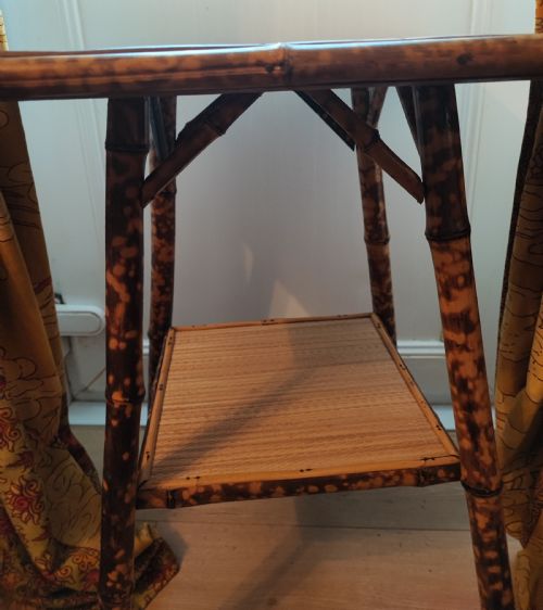 VICTORIAN BAMBOO AND RATTAN OCCASIONAL TABLE IN THE LIBERTY'S STYLE - ADDITIONAL PHOTO 1