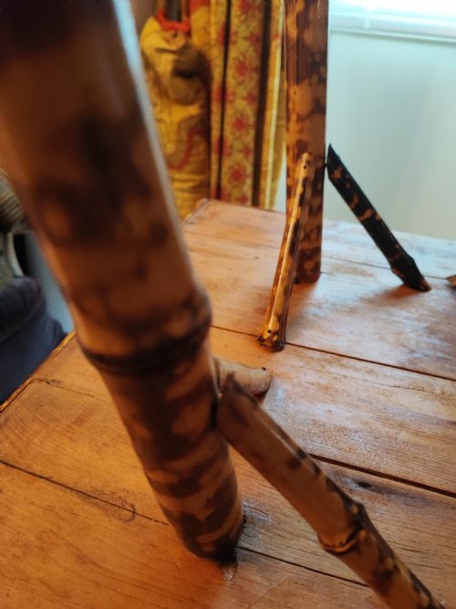 VICTORIAN BAMBOO AND RATTAN OCCASIONAL TABLE IN THE LIBERTY'S STYLE - ADDITIONAL PHOTO 6