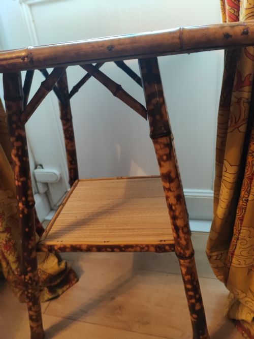 VICTORIAN BAMBOO AND RATTAN OCCASIONAL TABLE IN THE LIBERTY'S STYLE - ADDITIONAL PHOTO 7