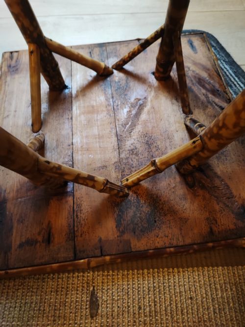 VICTORIAN BAMBOO AND RATTAN OCCASIONAL TABLE IN THE LIBERTY STYLE - ADDITIONAL PHOTO 7