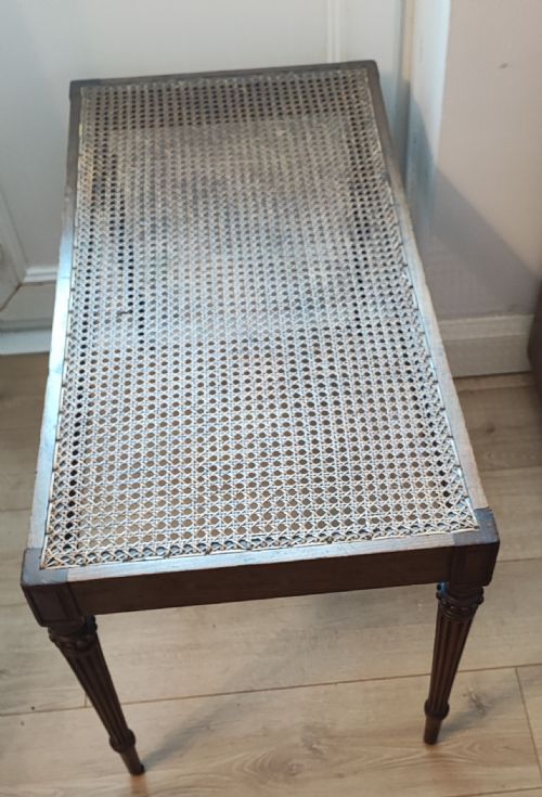 a fine mahogany and berger window seat or coffee table - CATEGORY: ANTIQUE TABLES - DATED 19TH CENTURY