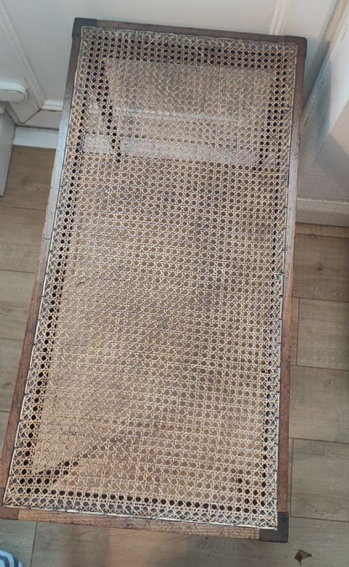 A FINE MAHOGANY AND BERGER WINDOW SEAT OR COFFEE TABLE - ADDITIONAL PHOTO 1