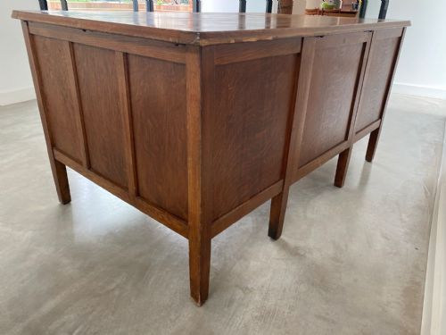 1930S OAK TEACHER'S DESK - ADDITIONAL PHOTO 5