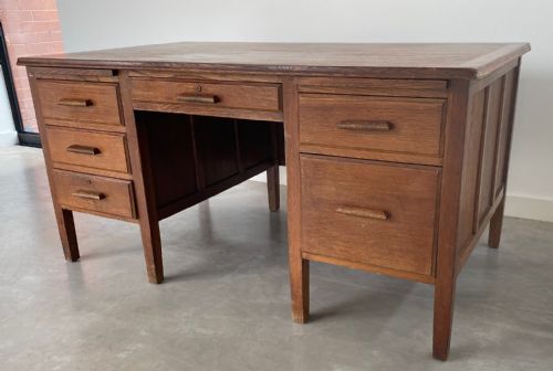 1930S OAK TEACHER'S DESK - ADDITIONAL PHOTO 6