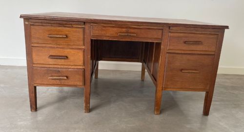 1930S OAK TEACHER'S DESK - ADDITIONAL PHOTO 7