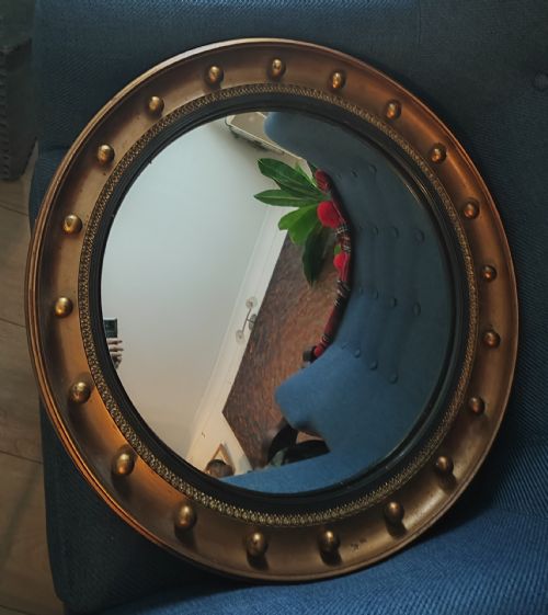 a 19c gilt convex mirror - CATEGORY: ANTIQUE MIRRORS - DATED 19TH CENTURY